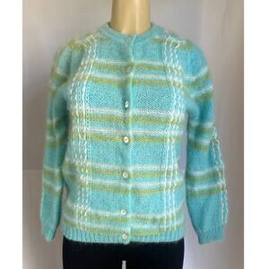 Vintage Joyce Sportswear Mohair Wool Cardigan 60s Hong Kong – Suéter Vintage